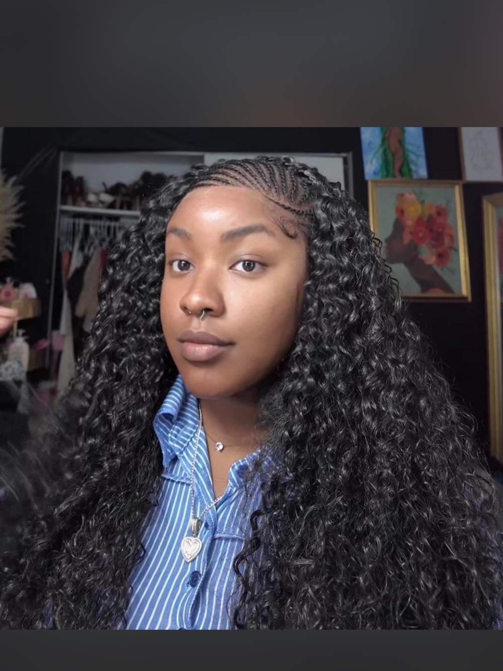 Natural Deep Wave Lace Front Wig - Black